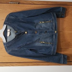 Chico's Size 0(S) Button Up Stretchy Jean Jacket